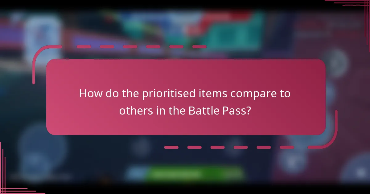 How do the prioritised items compare to others in the Battle Pass?