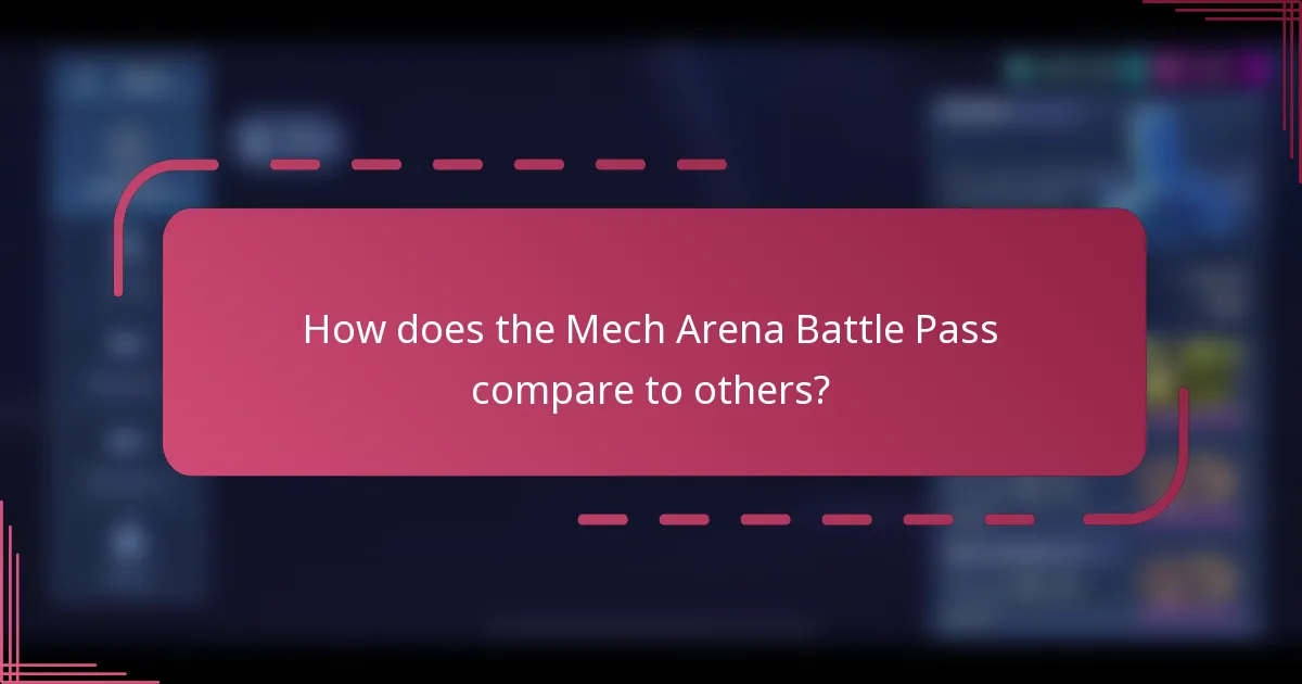 How does the Mech Arena Battle Pass compare to others?