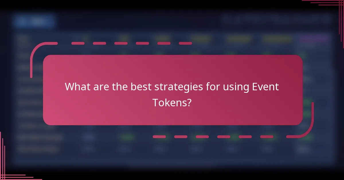 What are the best strategies for using Event Tokens?