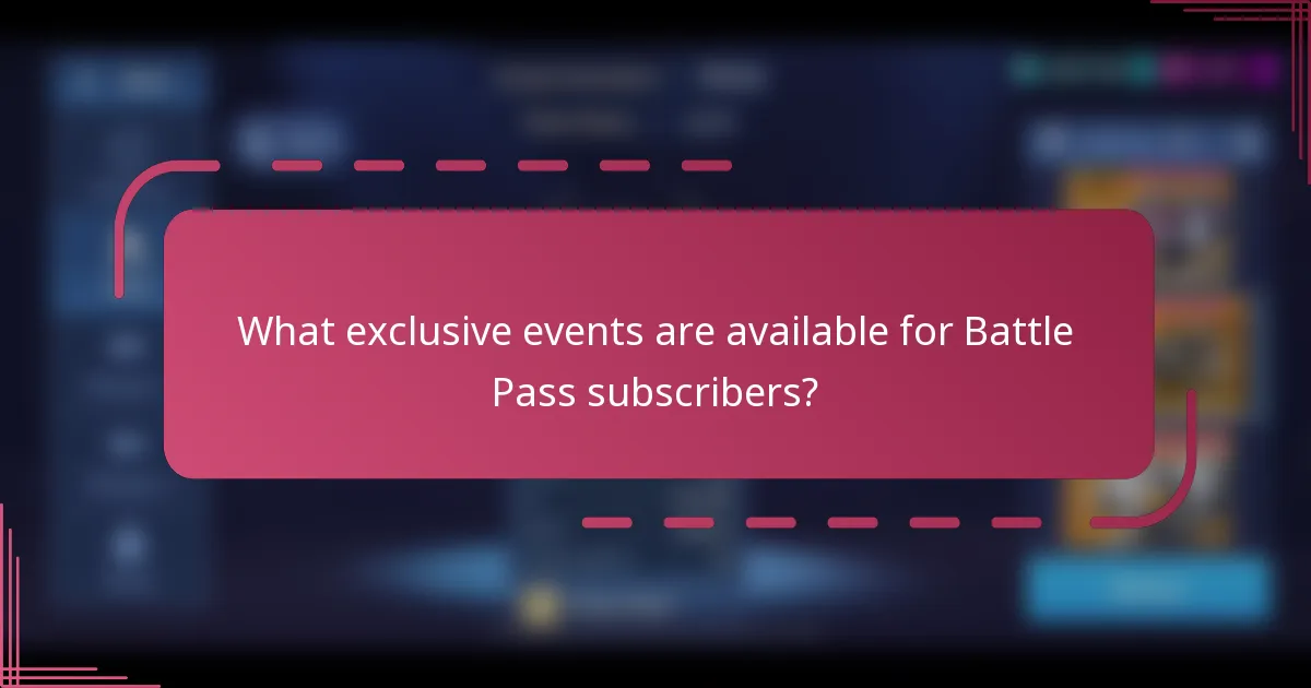 What exclusive events are available for Battle Pass subscribers?