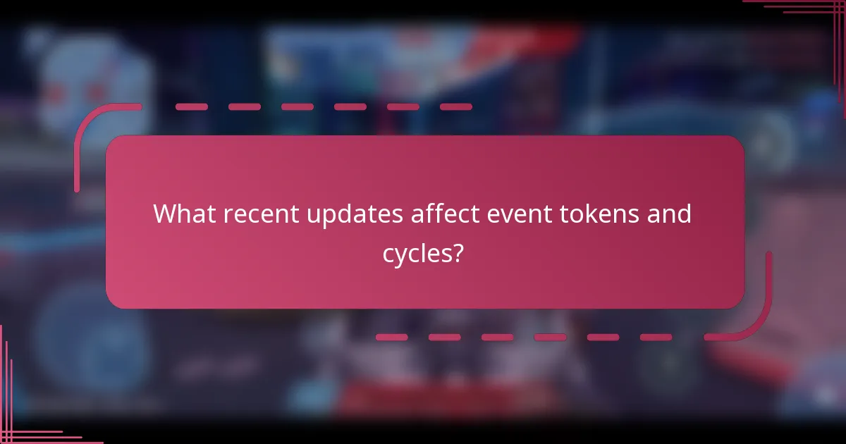 What recent updates affect event tokens and cycles?