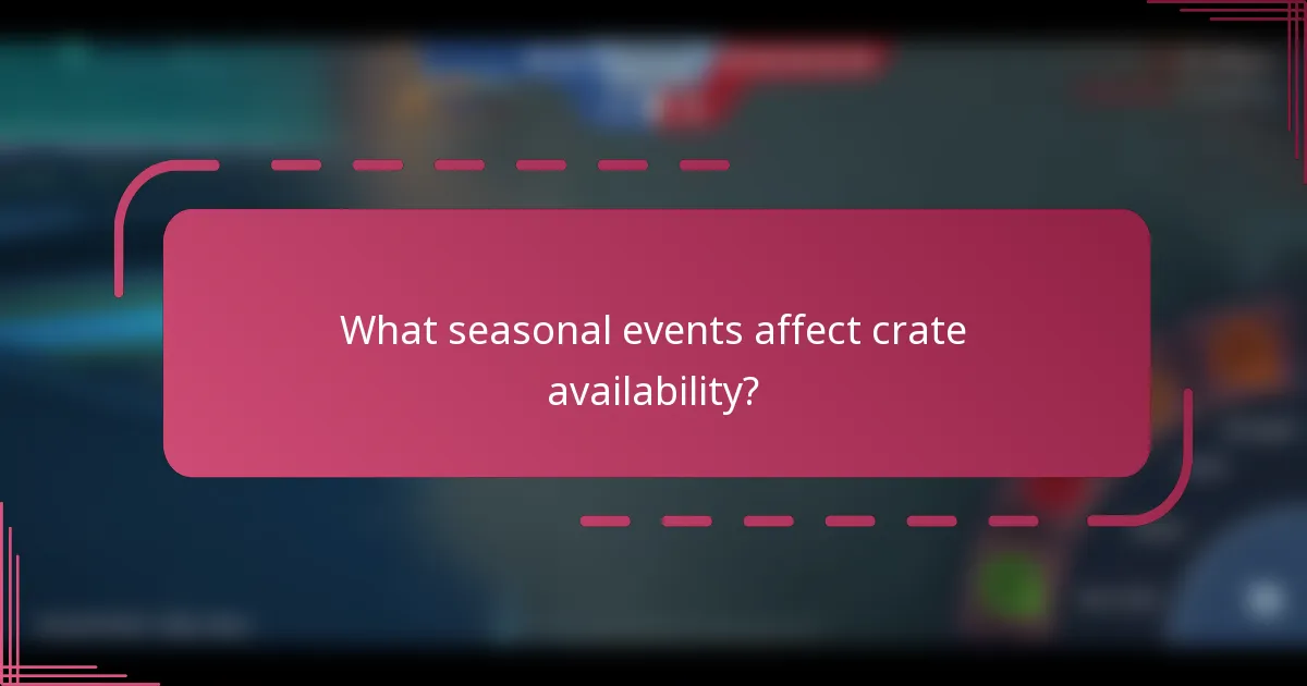 What seasonal events affect crate availability?