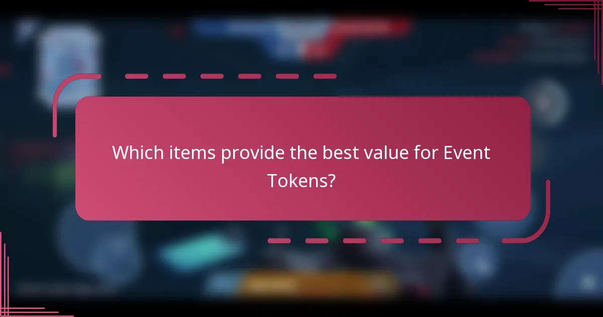 Which items provide the best value for Event Tokens?